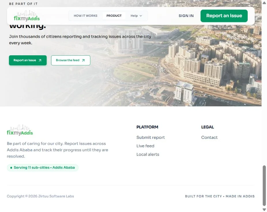 FixMyAddis website screenshot