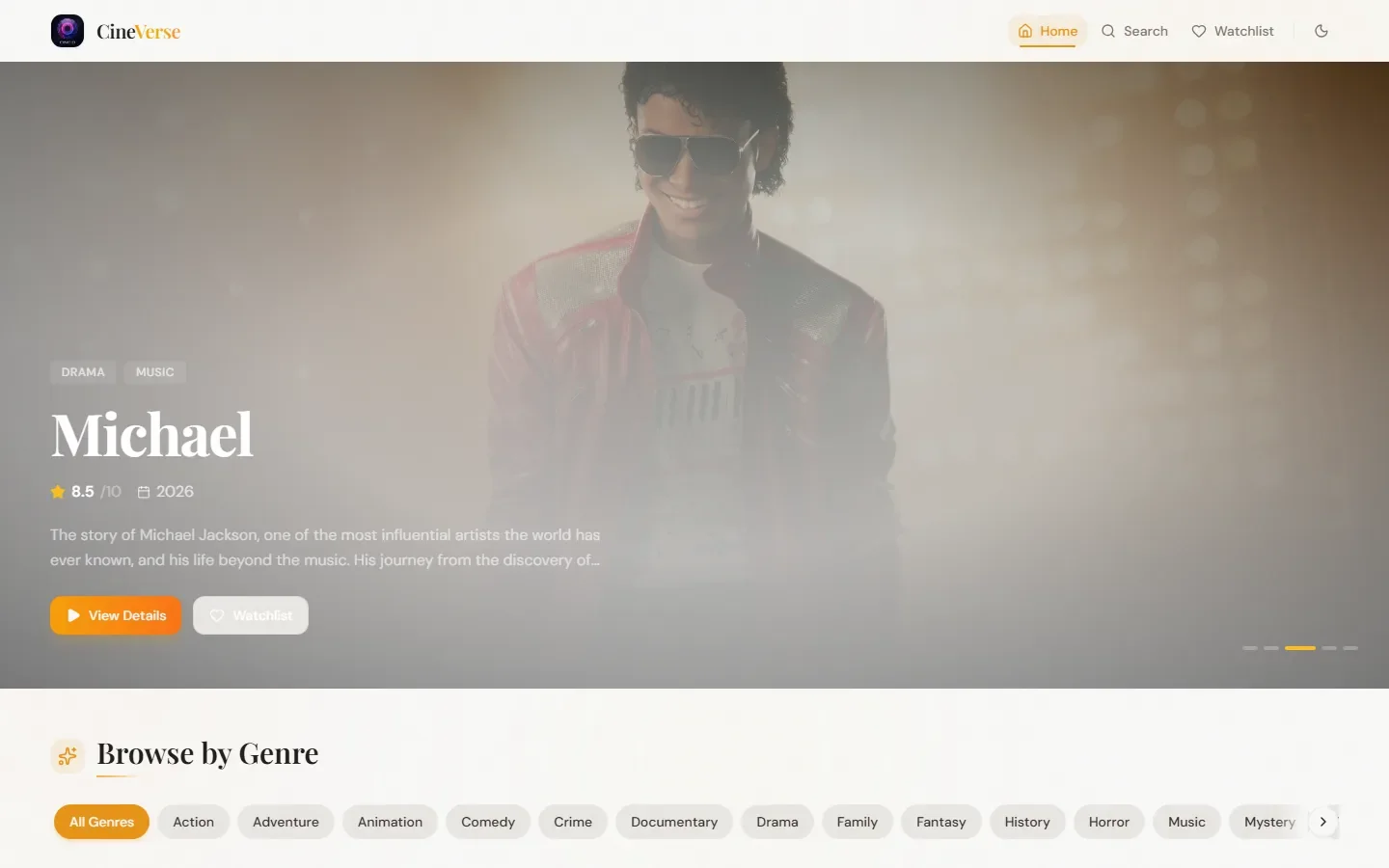 Trending Movies website screenshot